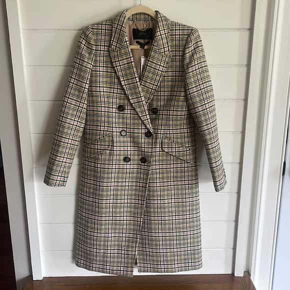 J Crew Italian Wool Plaid Coat - Picture 3 of 9